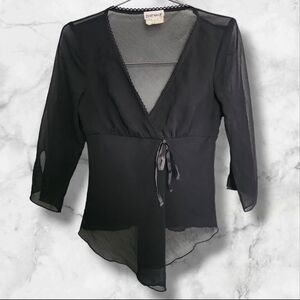 BYERWEAR women's sheer dress top L